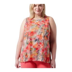 Athleta Bloom Spring Floral Pink Sleeveless Refined Zephyr Tank Large